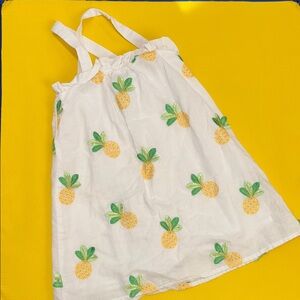 White Pineapple Print Sundress